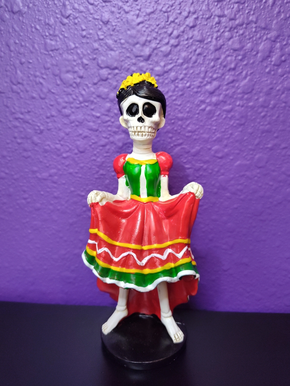 Decorative Day Of The Dead Red Mexican Folklore Skeleton Figurine